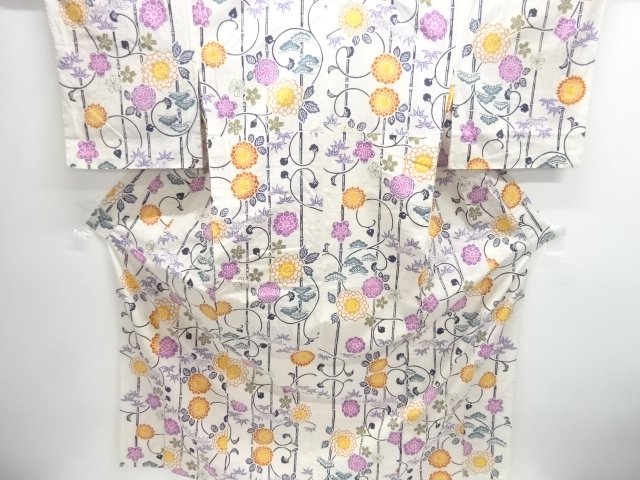 Japanese Kimono / Tsumugi Omeshi Cotton-hemp blend